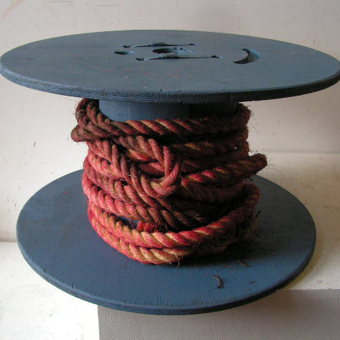 SPOOL / COTTON REEL (Oversize) Blue w Red Rope 60x33cm H